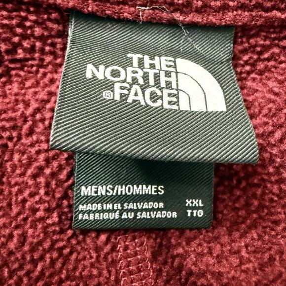 The North Face Pullover Mens 2XL XXL Burgundy Quarter Zip Fleece Embroidered - Picture 4 of 7